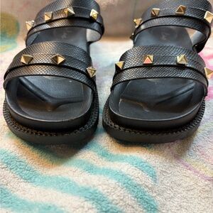 Black Studded Sandals